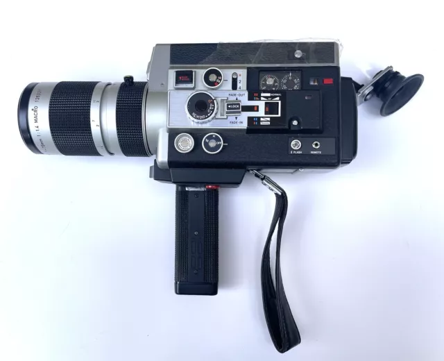 Cámara Canon Auto Zoom 1014 Super 8 con estuche metálico y accesorio macro 7-70 mm 1,4 de lente