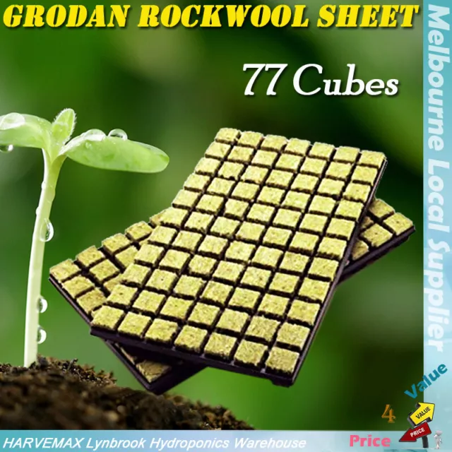 Grodan Rockwool 77 Cubes Tray Hydroponics Propagation Blocks Cutting Seedling