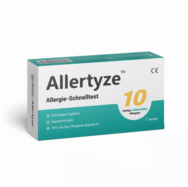 Allertyze Allergie-Schnelltest 10 Häufige Lebensmittel Allergene für zuhause