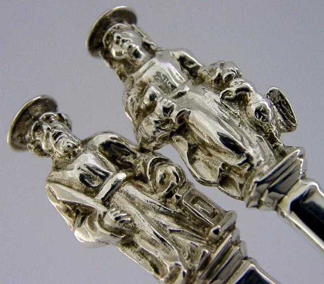 ENGLISH APOSTLE SERVING SPOONS STERLING SIVER LONDON 1887 VICTORIAN ANTIQUE 85g