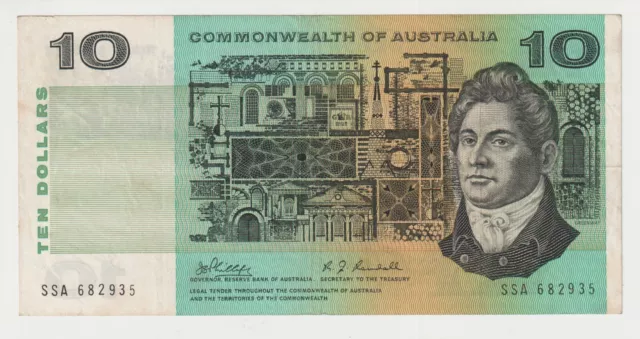 1968 Comm of Australia $10 Dollars Banknote Phillips/Randall  R303 - Fine #31731