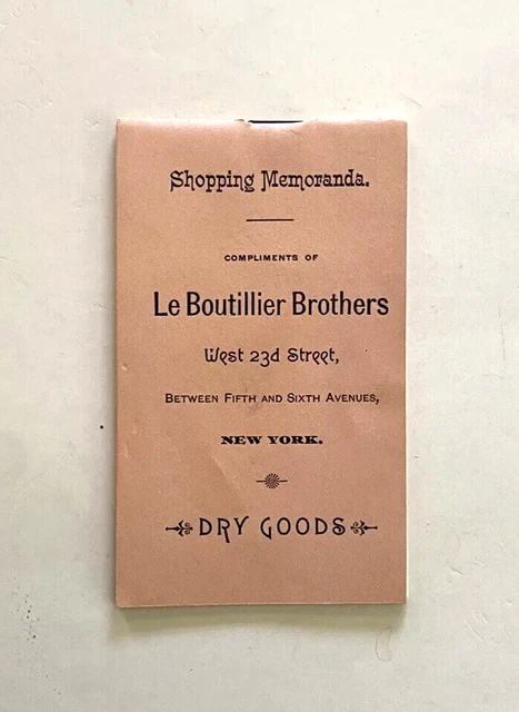 1886 Le Boutillier Bros. Dry Goods N.YC. Advertising Handwritten Pocket Diary