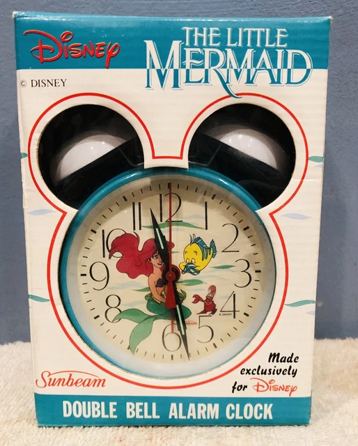 RARE VINTAGE NIB Sunbeam The Little Mermaid Disney Wind Up Alarm Clock