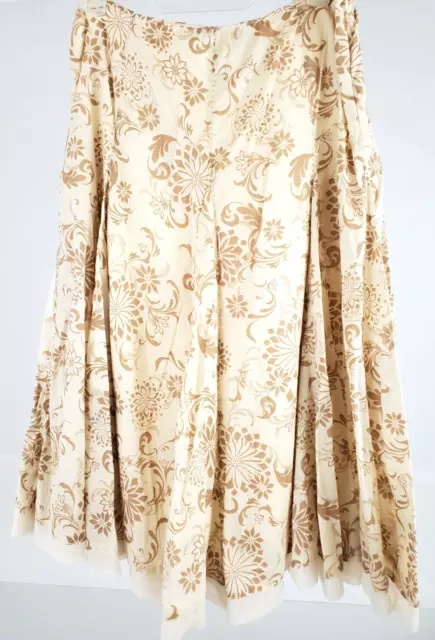 Apt 9 Women's A-Line Skirt Size 8 Cotton Brown Tan Floral