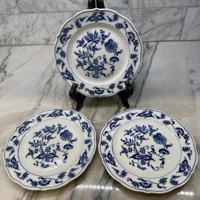 Vtg Blue Danube Blue Onion Bread Plates-6.5” Set Of 3