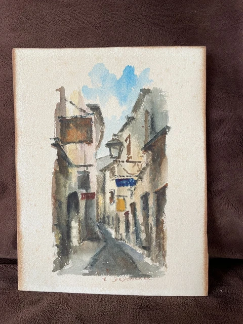 Aquarelle Originale Angleterre Tableau Ancien Aquarelle Originale XIXème - Pont De Newby, Cumbria (Lac District) - Non Encadré Aquarelles Du XIXe Siècle Et D'avant Classiques