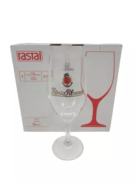 Rastal König Pilsener Bierglas 0,3l Pokal Pils Exklusiv Tulpe im 6er Pack