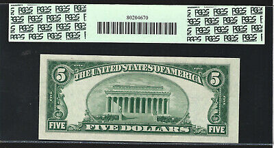 1934-D $5 Silver Certificate = Wide I = Fr-1654 = Pcgs Very Choice New 64 Ppq 3