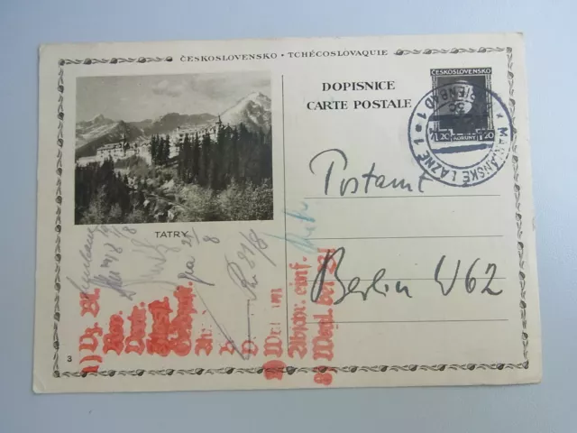 Jüd. Verleger Felix Stössinger (1889-1954): Signé Postale Mariánské Lázně 1933 2