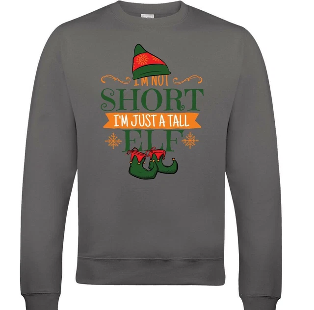 Felpa natalizia divertente da uomo I'm Not Short Elf brutto maglione segreto Natale 4
