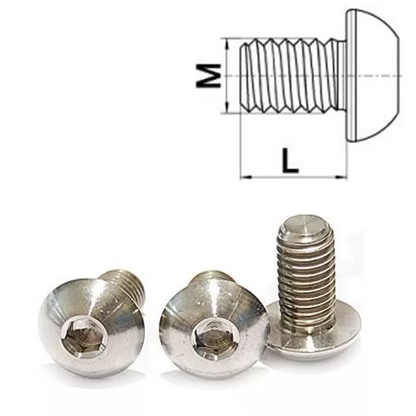 Tornillo de titanio M6 x 8 - 35 cabeza de lente ISO 7380 grado 5