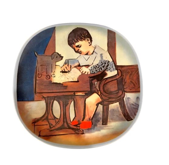 Pablo Picasso Paul Sketching 1923 1973 Addition Collectors Plate Boy School Lear