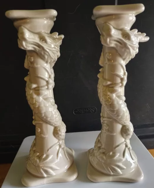 vtg. mid century Fitz & Floyd ceramic chinoiserie dragon candlestick holder vtg. mid century Fitz & Floyd ceramic chinoiserie dragon candlestick holder