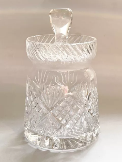 Vintage Lead Crystal Glass Jam Preserve Pot Jar Lidded Art Deco Style