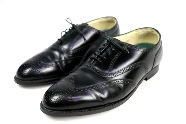 VINTAGE FLORSHEIM IMPERIAL Wingtip Shoes Comfortech Black 92343 Mens 10 ...