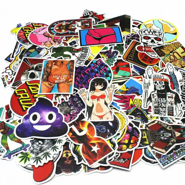 200 Mixed Random Stickers Motorcycle Car ATV Racing Bike Helmet toy Decal Funny 2