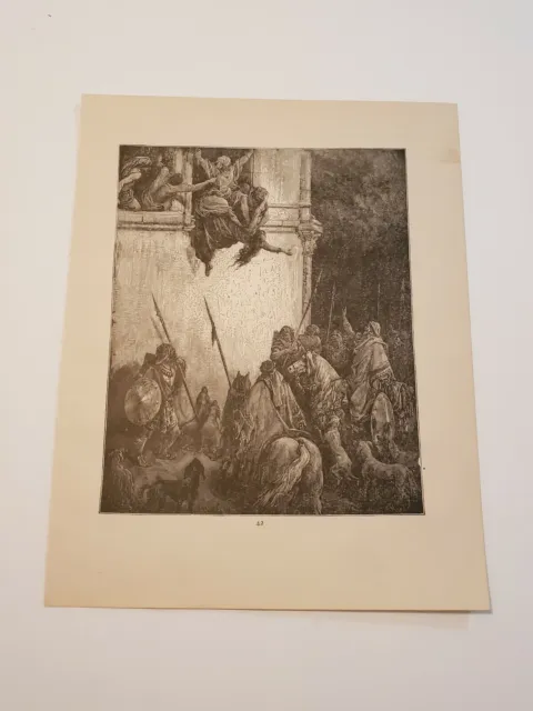 GUSTAVE DORE THE Death of Jezebel c. 1890 Bible Engraving $19.95 - PicClick