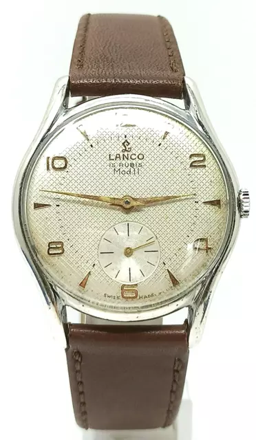 Orologio Lanco mod 11 swiss made mechanical watch anni60 clock 37mm 17 jewels