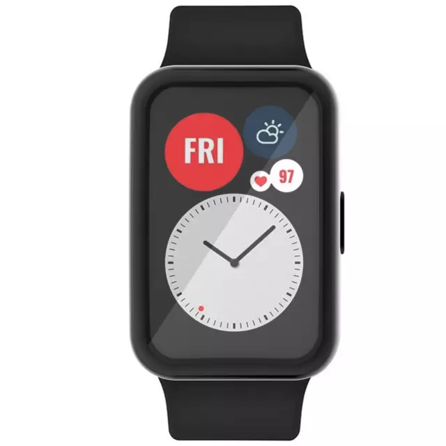 Schutzhülle für Huawei Watch Fit Full Cover Case Screen Protector schwarz TPU 4