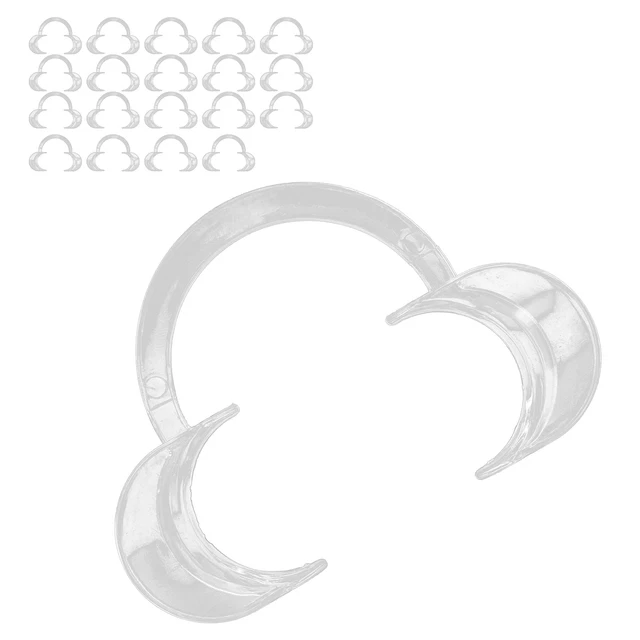 (L)20x Disposable Lip Cheek Retractor Transparent C‑Shape Teeth Whitening ZOK