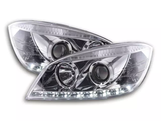 Scheinwerfer Set Daylight LED TFL-Optik Mercedes C-Klasse Typ W204 Bj. 07-10 chr