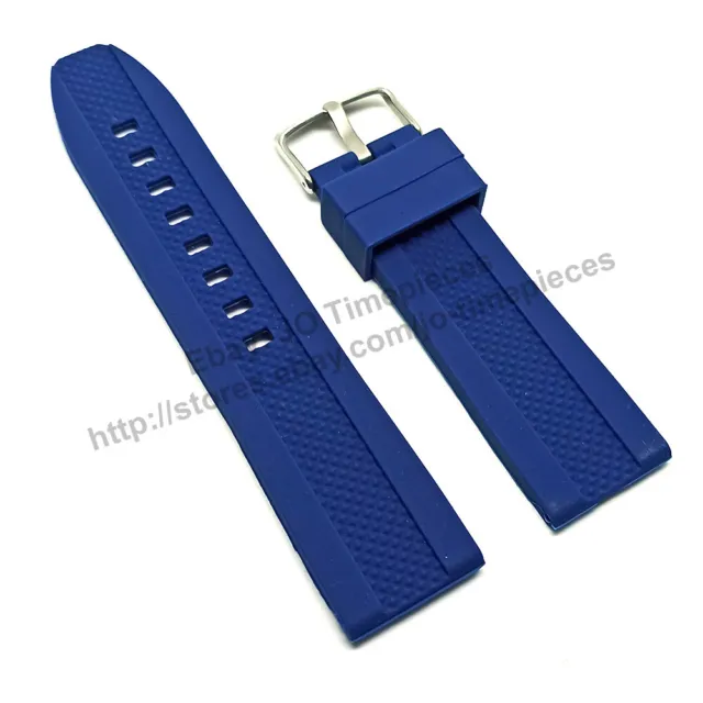 24mm Black Blue Red Rubber Watch Band Strap - Burberry Endurance BU7706  BU7763
