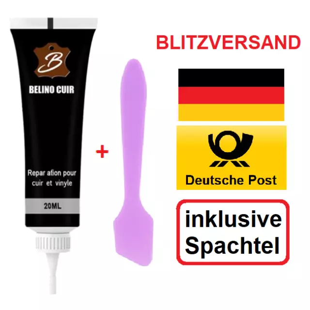 20ml Leder-Reparatur-Gel Flüssigleder Set SCHWARZ Auto Sofa Taschen Jacke Schuhe