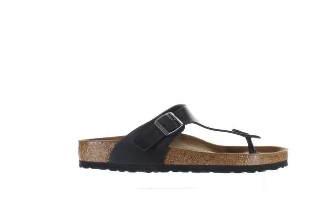 Birkenstock Mens Gizeh Black Oiled Leather Slides EUR 42 (1794571)