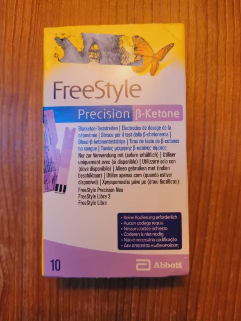 FREESTYLE Precision ß-Ketone Teststreifen –Blutzucker/Diabetes, 10 Stück
