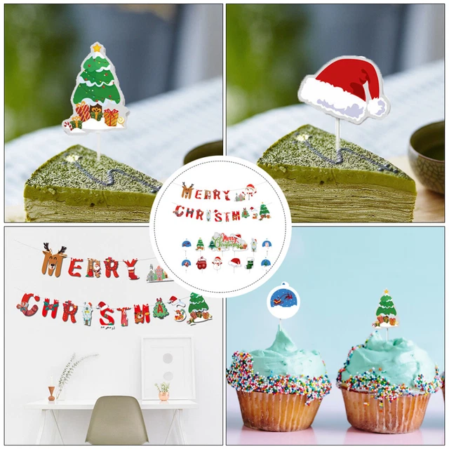 1Set dekorative hängende Flaggen Cake Toppers Schöne Festivalversorgung für Weih 2