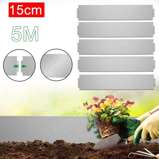5M Rasenkante Metall Zaun 15cm hoch Beeteinfassung Beetumrandung Mähkante Garten