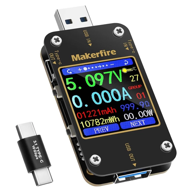 USB MULTIMETER STROMMESSGERÄT Voltmeter Spannungsmesser Digital Tester Detektor EUR 17,85 - DE