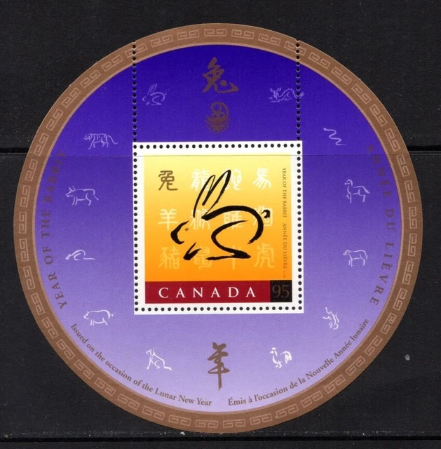 CANADA MINT SOUVENIR SHEET - SCOTT NO. 1768i - YEAR OF THE RABBIT - 1999