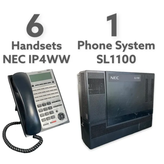 NEC SL1100 PABX Phone System With 6 Handsets IP4WW ~ BRISBANE SAMEDAY