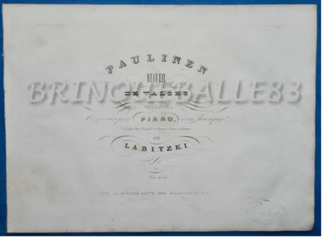 Dance Cornet Flûte Violon Partition Jos. Labitzki Paulinen Recueil Valses 1838