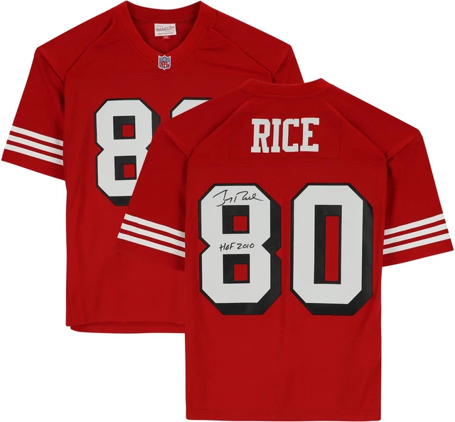 Jerry Rice 49ers Signed Red Mitchell & Ness Replica Jersey with "HOF 2010" Insc