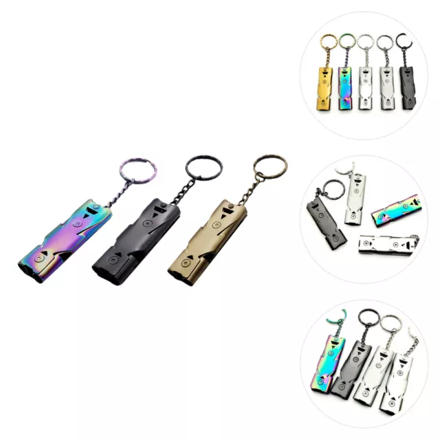 Running Whistle Key Ring Set 3pcs Outdoor Safety Accessory Emergency