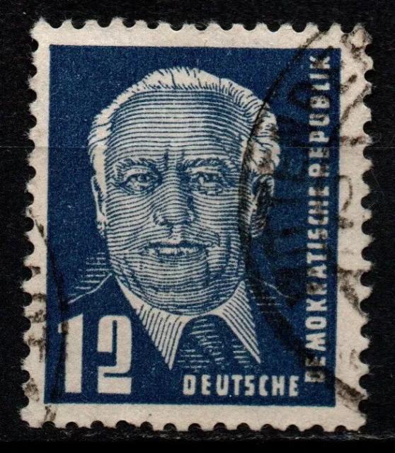 DDR 1952, Michel 323 - Dauermarken: Wilhelm Pieck, 12 Pfg, gestempelt