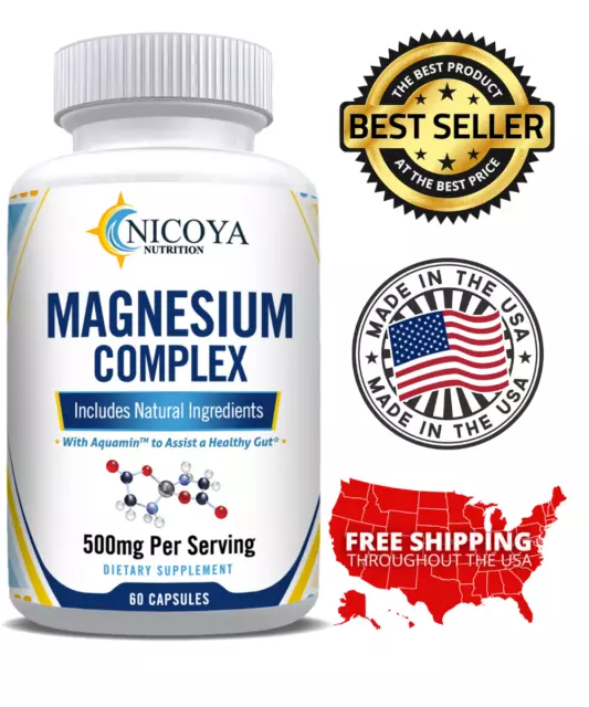 Magnesium Complex, Natural Anti Anxiety & Stress Relief Supplement 500mg