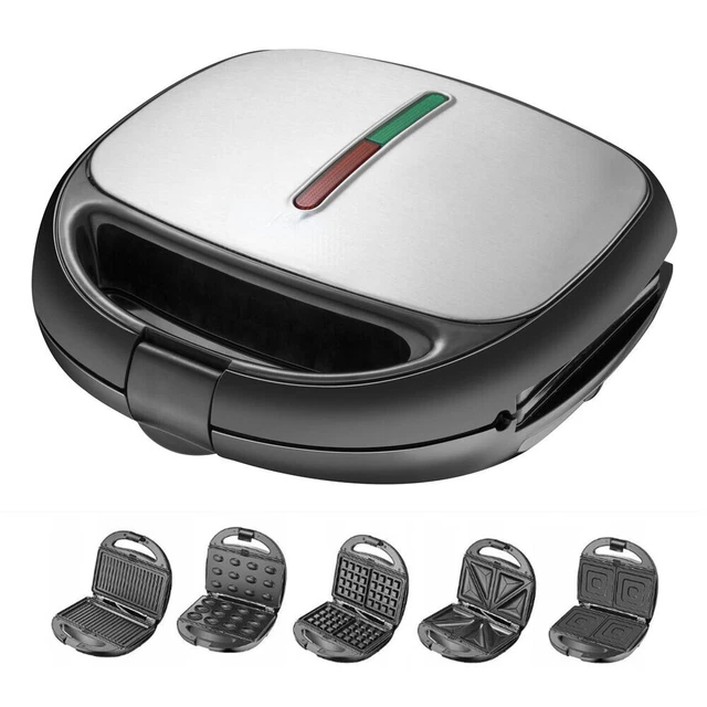 Sandwichmaker 5 in 1 Kontaktgrill Waffeleisen Nuss-Maker AD