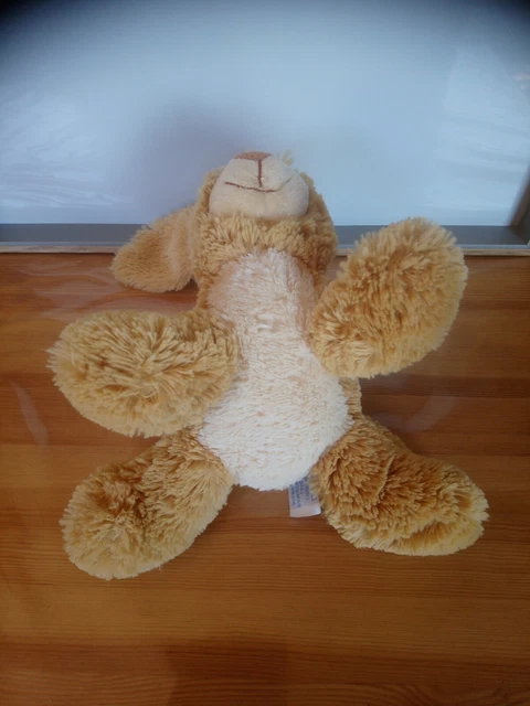Peluche doudou lapin beige moutard crème longues poils Nounours  + cadeau 4