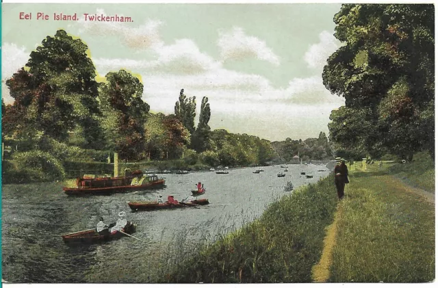 Very Nice Scarce Old Postcard - Eel Pie Island - Twickenham - Middlesex C.1912