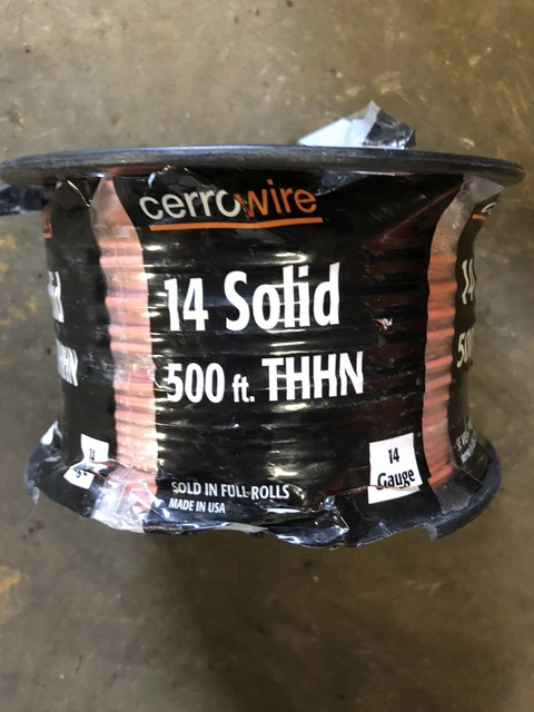 NEW!! Cerro wire 500ft 14 gauge Orange Solid THNN wire
