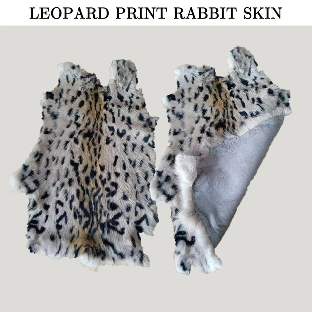 2X Real Rabbit Fur Pelt Skin Leopard Animal Print Leather Hide Crafts Decoration 2X Real Rabbit Fur Pelt Skin Leopard Animal Print Leather Hide Crafts Decoration