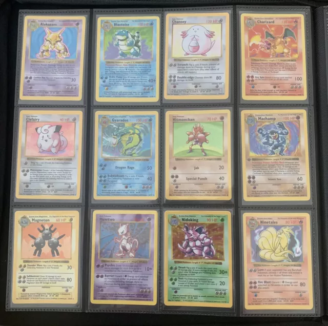 Complete 1999 Pokemon Base Set Shadowless 103/102 Inc Red Cheeks Pika