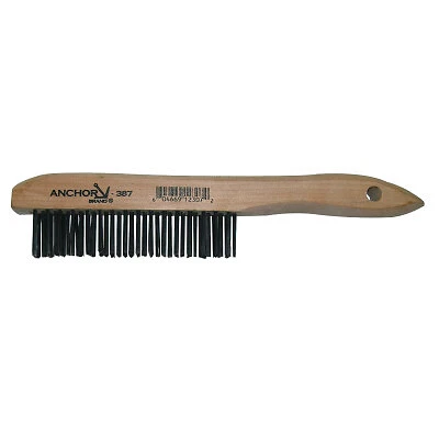 Hand Scratch Brushes, 4 X 16 Rows, Carbon Steel Bristles, Shoe Wood Handle ORS