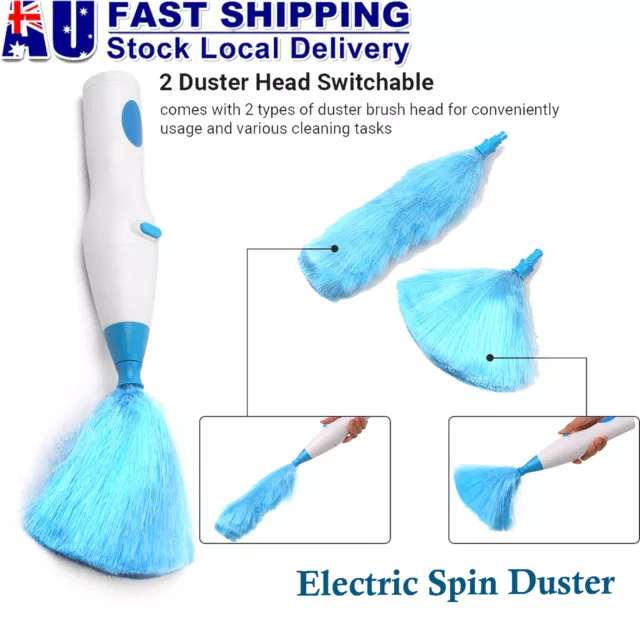 Handheld Battery Operated Electric Spin Duster Feather Duster Cleaning Brush