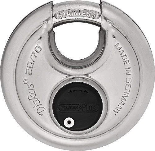 ABUS 20/70 Diskus Stainless Steel Padlock with 3/8" Shackle, Keyed Different,...