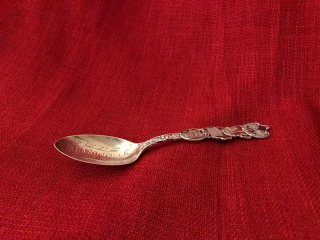 1910 Jacksonville Florida Monument Palm Tree Sterling Souvenir Spoon 21G