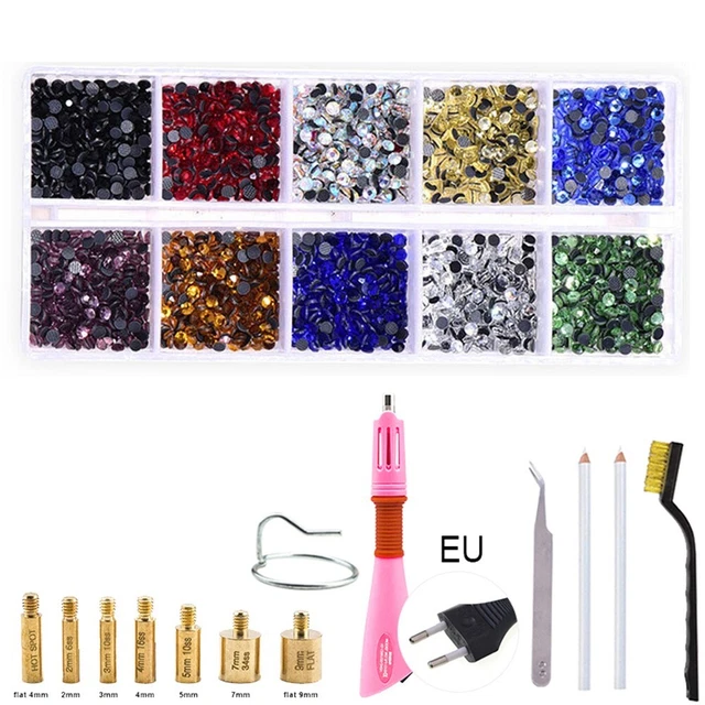 Ensemble complet d'applicateur strass neuf à vendre à chaud coloré US UE À f